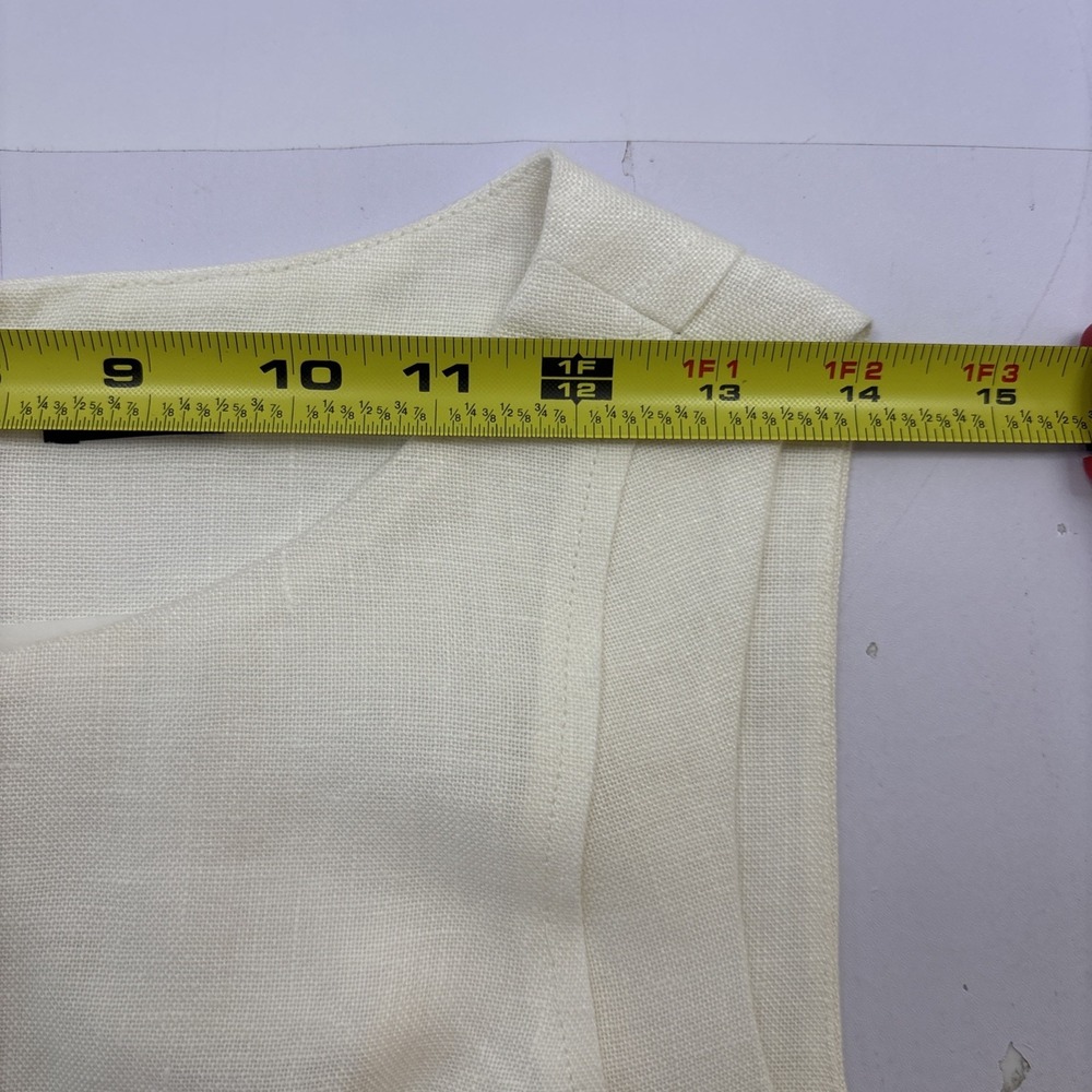 Talbots Signature Irish Linen Ivory Women's Sleeveless Lined Dress Knee Length 4 - Picture 7 of 10